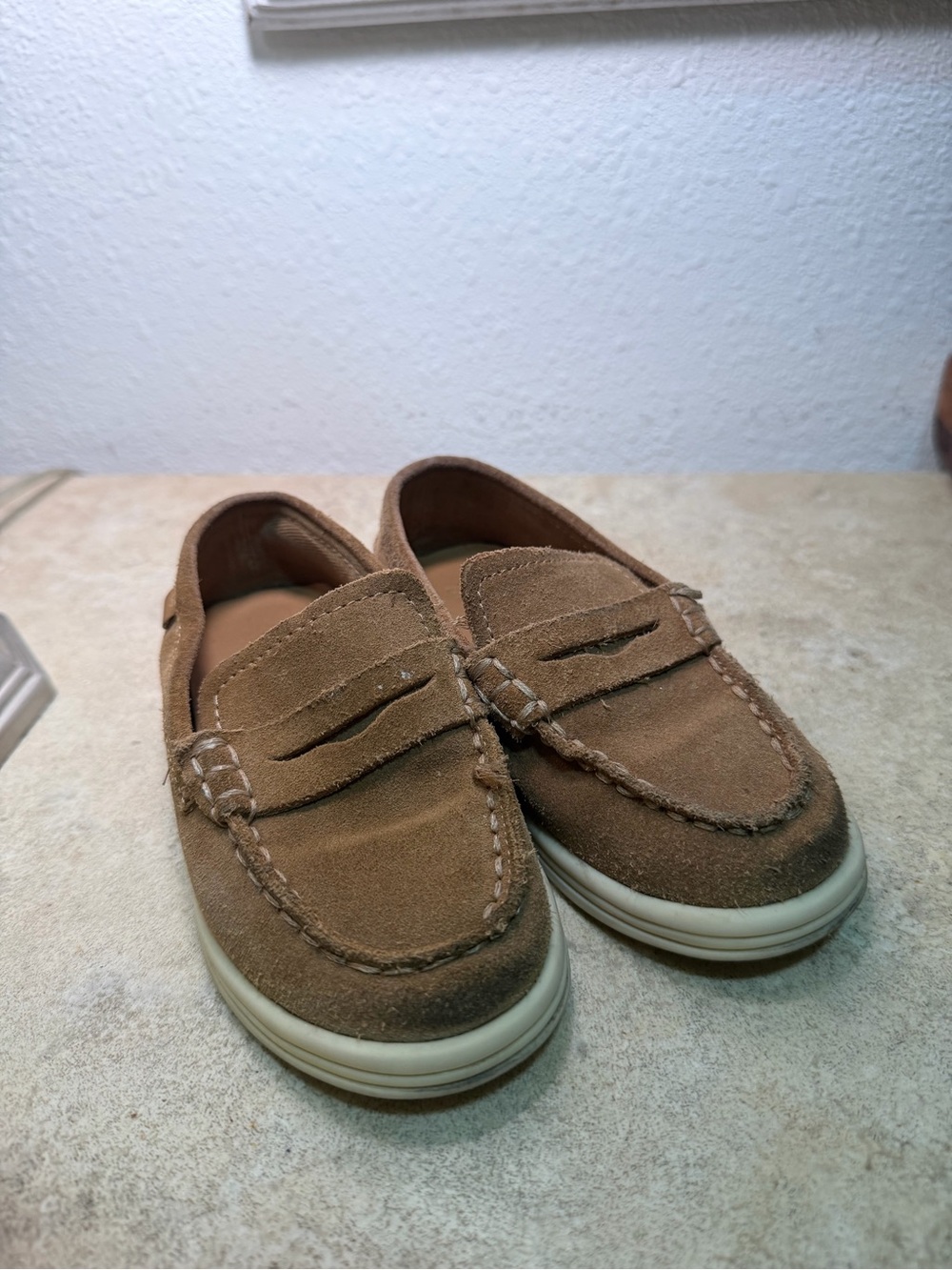 Zara Kids Brown Suede Penny Moccasins